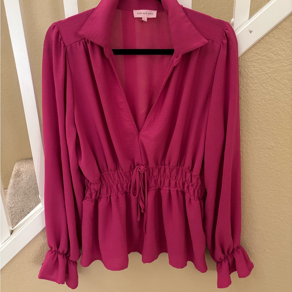 Rose  and Grey “Pink Long Sleeve Blouse